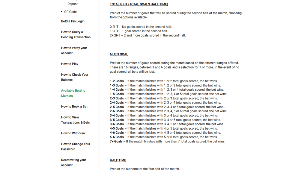 Bet9ja Markets And Meanings 5 BET9JA markets and meanings 004 Bet9ja Markets And Meanings